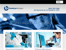 Tablet Screenshot of cambrynbiologics.com
